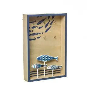 Portallaves decorativo en madera. Peces