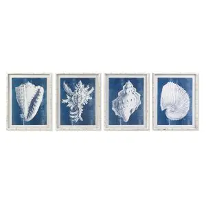 Cuadro cristal bambú conchas marinas