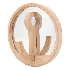 Espejo y perchero de madera