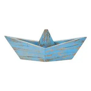 Barco azul de madera
