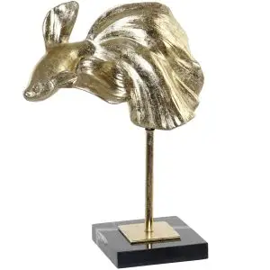 Figura resina mármol pez dorado