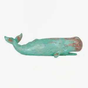 Cachalote decorativo en resina envejecida – 40 cm