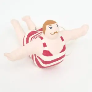 Bañista decorativo de papel maché