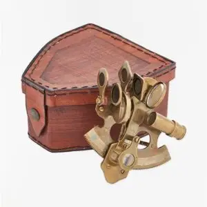 Sextante con estuche de cuero