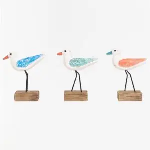 Set de 3 Pájaros de Madera de Colores