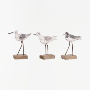 Set de 3 pájaros de madera
