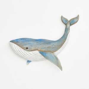 Ballena de madera decorativa de pared pequeña