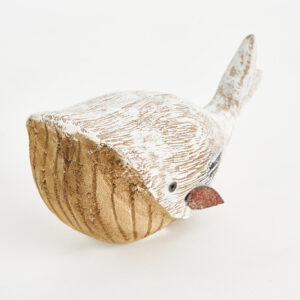 Ballena decorativa de madera y metal mediana