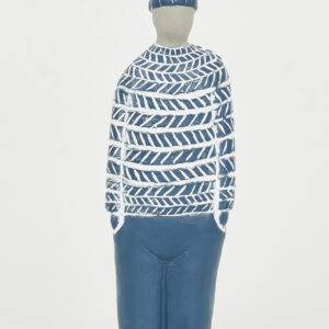 Figura de cemento marinero pintada de azul