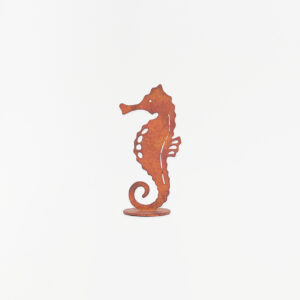 Caballito de mar decorativo en hierro con base