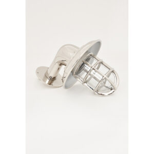 Aplique vintage de aluminio y vidrio