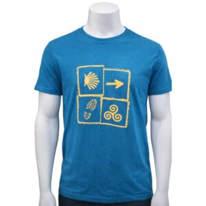 Camiseta Azul Símbolos del Camino