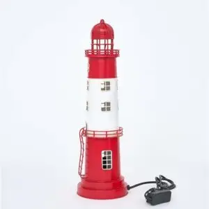 Faro de metal decorativo con luz LED – Altura 40 cm