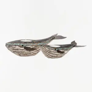 set de 2 portavelas con forma de ballena