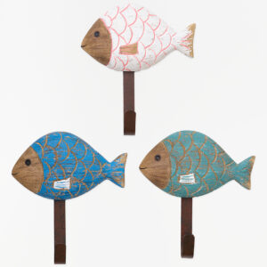 Set de 3 Percheros Decorativos con Forma de Peces