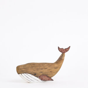 Ballena de madera con toque envejecido