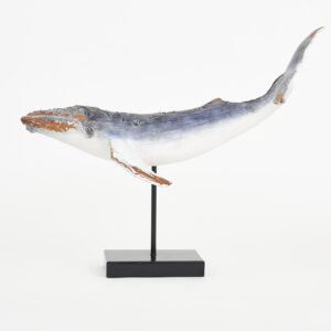 Ballena en resina con base de metal, Azul y blanca