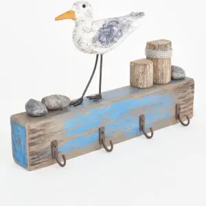 Portallaves Pájaro Decorativo sobre Madera