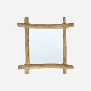 Espejo de Madera Natural 60x60 cm