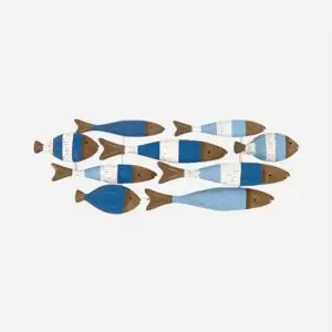 Banco de Peces de Madera para Pared 60 cm
