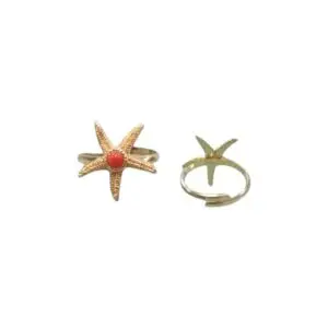 Anillo mediterraneo estrella plata dorado regulable