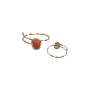 Anillo mediterraneo 4x6mm plata dorado regulable